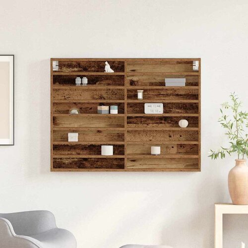  Ormar za izlaganje s policom Zidne Staro drvo 100 x 8,5 x 75 cm Slike
