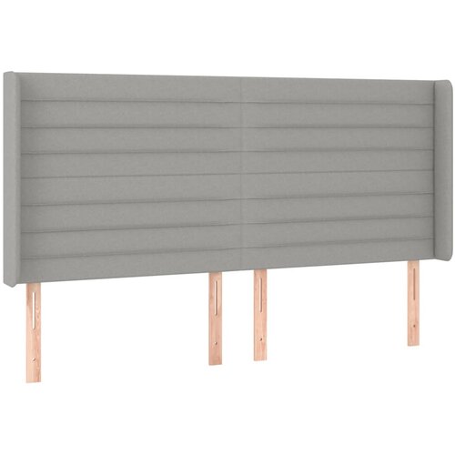 Maison Chic vzglavna omarica - nočna omarica - posteljna omarica z u&amp;scaron;esi svetlo sivo 203x16x118/128 cm blago, (21707945) Slike