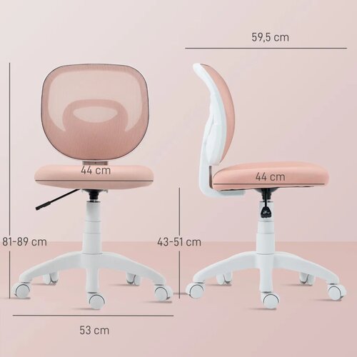  Ergonomska uredska stolica s naslonom u obliku slova C podesiva visina roza Slike