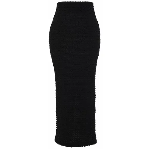 Trendyol Black Textured Fabric Pencil Maxi Skirt