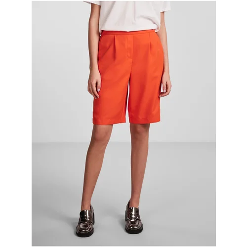 Pieces Women's Orange Shorts Tally - Women