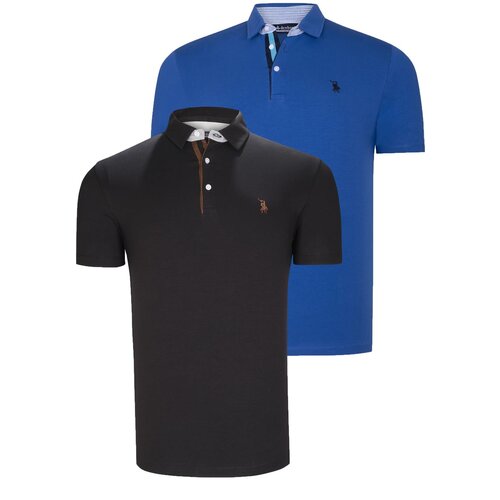 Dewberry DUAL SET T8582 MENS T-SHIRT-BLACK-SAKS Slike