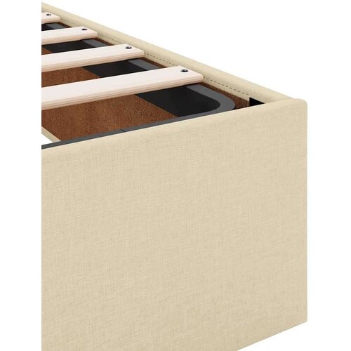 VidaXL Otomanski okvir kreveta bez madraca krem 200x200 cm od tkanine Slike