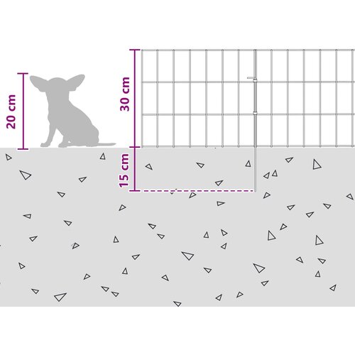  Ograda za vrt s kolčićima 48 pcs 35 x 30 cm Mesh Srebrna Slike