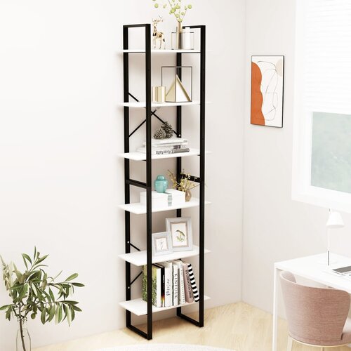 The Living Store Regal s policami bel 60x30x210 cm trdna borovina - Regal S Policami, (21437432) Cene