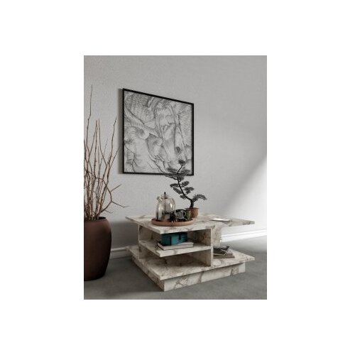 Hanah home Club sto Skull, 80x40x80 cm, Prljavobijela Slike