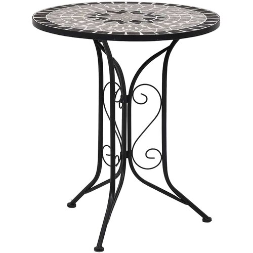 Bistro stolić s mozaikom sivi 60 cm keramički Slike