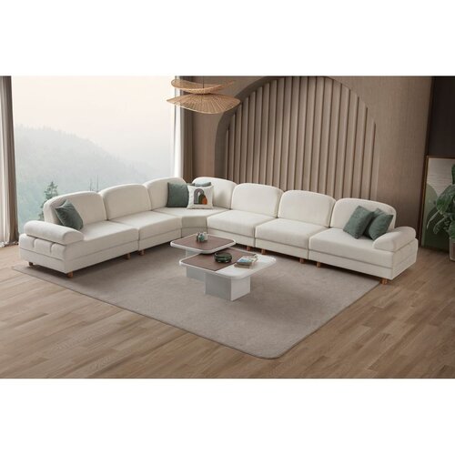 Atelier Del Sofa Aries Modular XL ugaona garnitura na razvlačenje 400 × 315 cm, bela Cene