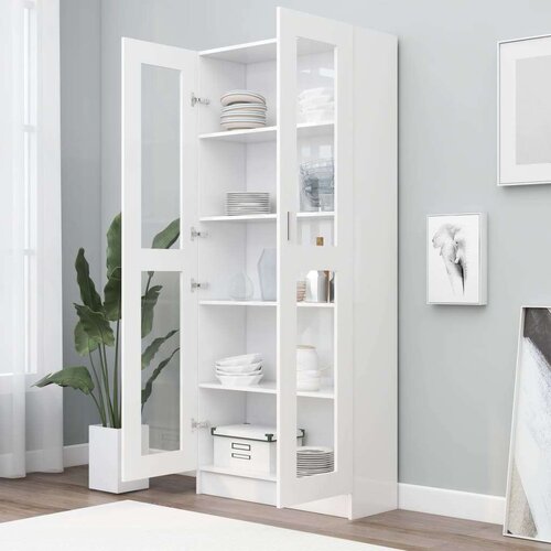  Vitrina bijela 82,5 x 30,5 x 185,5 cm od iverice Slike