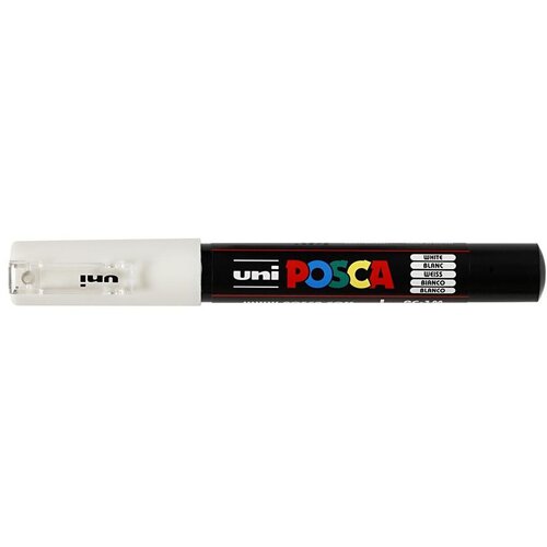 POSCA Uni flomaster; konica 0,7 mm bullet; bel, (21314039) Cene
