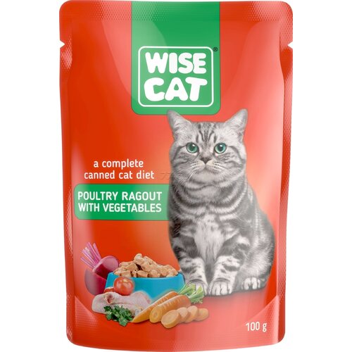 Wise CAT HRANA ZA MAČKE RAGU OD ŽIVINE SA POVRĆEM 100G WISE CAT Cijene