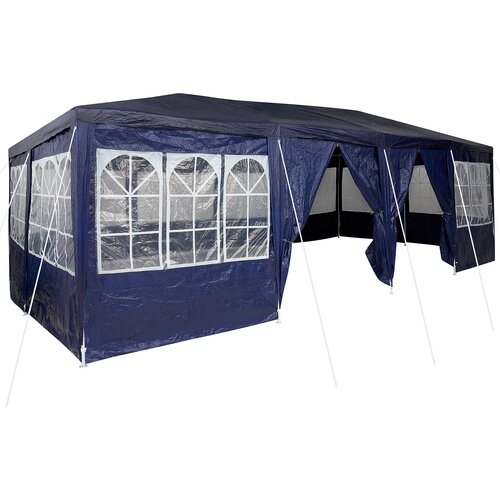 vidaXL paviljon z 12 bočnimi stenami modra 8x4 m pe Cene