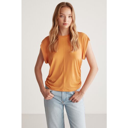 Grimelange Roberta Women&amp;#039;s Sandy Flowy And Stretchy Fabric Oversize Blous Slike