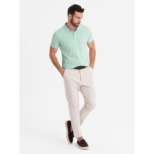 Ombre Cotton pique knit polo shirt - mint Cijene