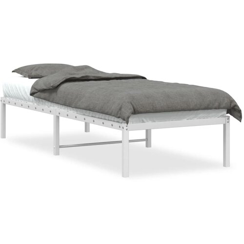 Maison Chic Kovinski Postelja za odrasle - Posteljni Okvir bel 75x190 cm, (22081552) Cene