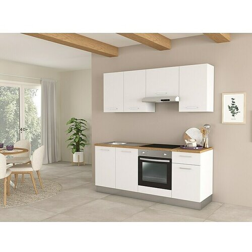 Marinelli Cucine Montažna kuhinja Clara 195 (Širina: 195 cm, Bijela, S električnim uređajima, Mat) Cijene