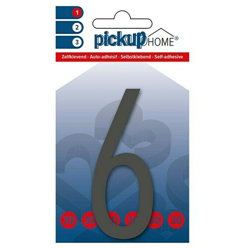 Home 3D Kućni broj Oslo (Visina: 9 cm, Motiv: 6, Sive boje, Plastika, Samoljepljivo) Cijene