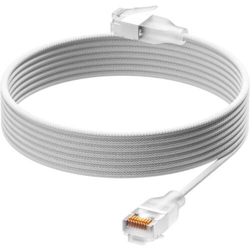  UACC-Cable-Patch-EL-C6A-0.3M-W Ultra-thin braided patch cable, designed and optimized for 10 GbE networking, Translucent booted RJ45 for optimal Etherlighting brightness Cene