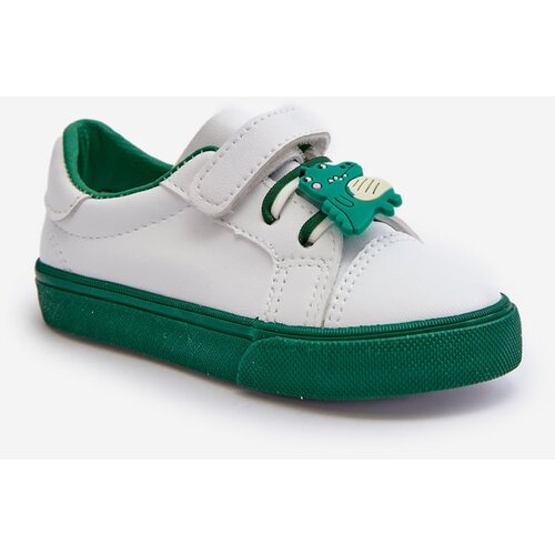 Kesi Children&amp;#039;s sneakers Sneakers with pin, white and green Pennyn Slike