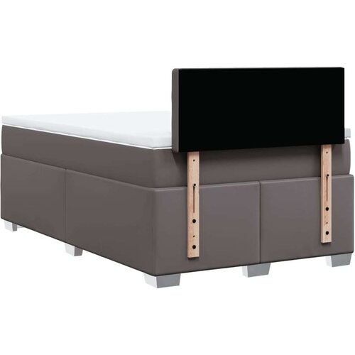 VidaXL Krevet s oprugama i madracem sivi 120x190 cm od umjetne kože Slike