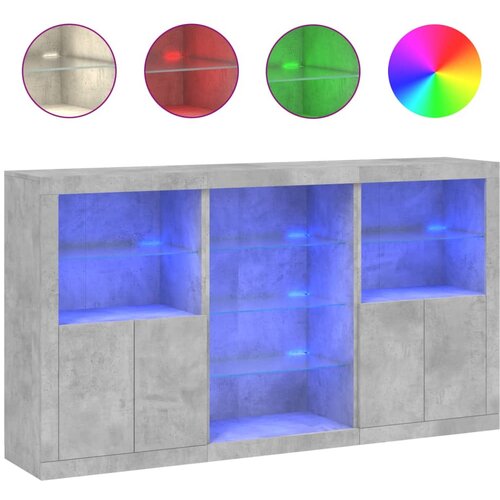 Maison Chic Komoda - Predalnik z LED lučkami betonsko siva 181,5x37x100 cm, (21720770) Cene