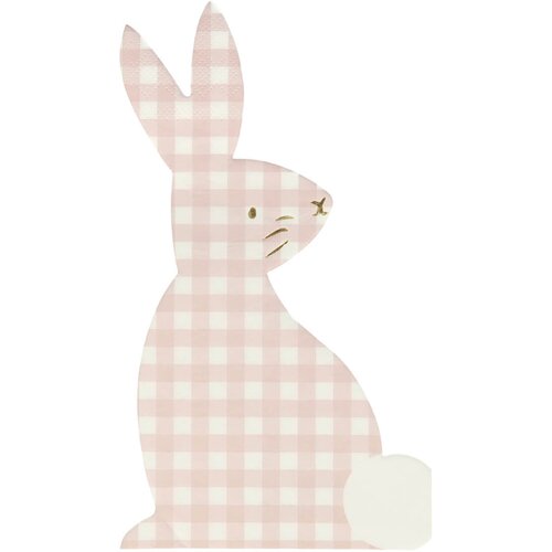 Meri Meri papirnate salvete die cut gingham bunny (16 komada) Slike