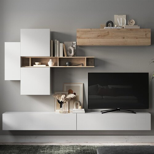 LC Mobili Zidna TV jedinica s ormariima i policom INFINITY 2.0 900044-BIK Slike