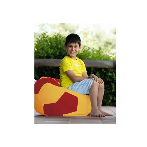 Atelier Del Sofa Football Kids Pouf - Yellow, Red vrtna sedežna vreča, (20802819)