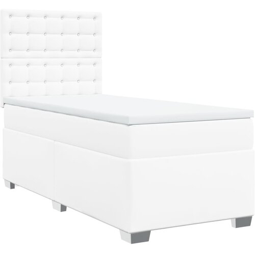 vidaXL Krevet s oprugama i madracem bijeli 100x200 cm od umjetne kože Cijene