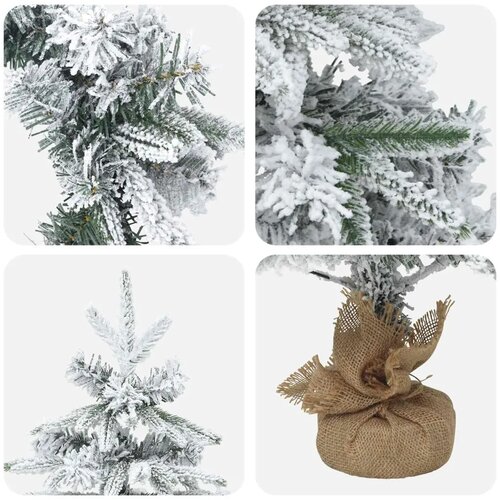 Mini božićno drvce 60 cm PVC i PE Zelena i bijela - Bijela 60 cm bez LED svjetala Slike