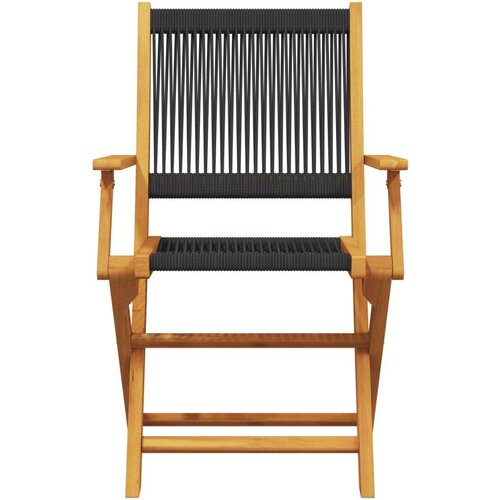 VidaXL 3-dijelni bistro set od polipropilen i masivnog drva crni Slike