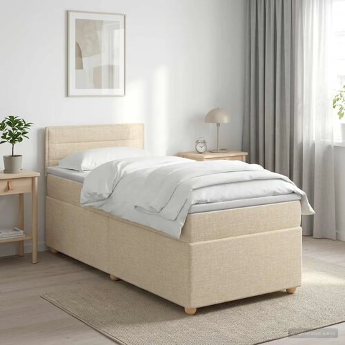  Boxspring krevet s madracem Krem 100 x 200 cm Tkanina - Krem 100 x 200 cm Dizajn linija Cene