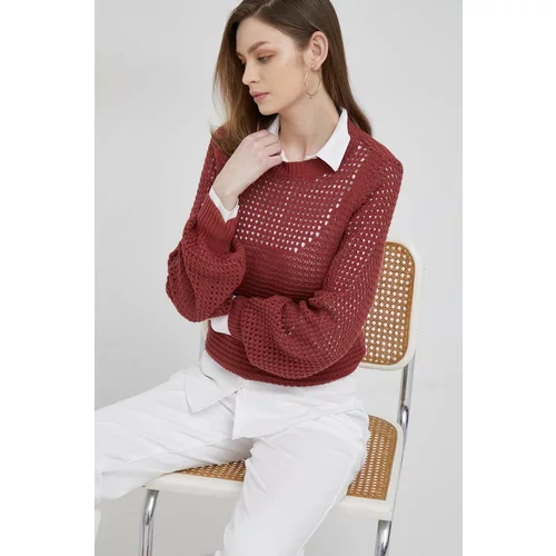 Sisley Pamučni pulover boja: crvena, lagani