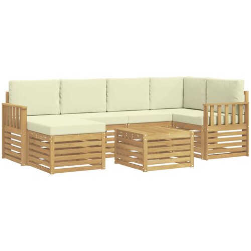  Set vanjskih sofa 7 kom. Bijela i krem Poliester Slike