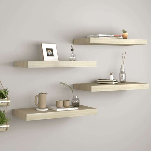 vidaXL plutajuće zidne police 4 kom boja hrasta 50 x 23 x 3,8 cm MDF Cene