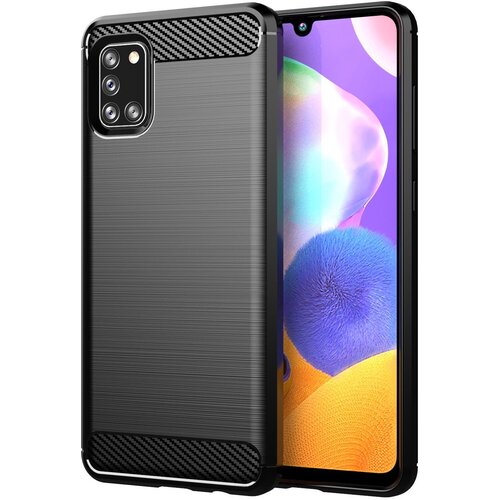 Cadorabo Ohi&amp;scaron;je, združljiv s Samsungom v bru&amp;scaron;enem črnem - za&amp;scaron;čitnem pokrovu, narejen iz fleksibilnega silikona TPU v videzu iz nerjavečega jekla ogljika, (20586003) Slike