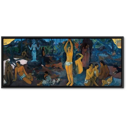  Slika - Paul Gauguin &amp;ndash; Where Do We Come From? What Are We? Where Are We Going? 100x40 U crnom drvenom okviru Slike