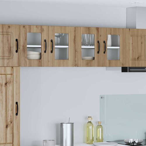  Zidni stakleni ormarić 2 pcs Umjetnički hrast 60 x 31 x 40 cm Cijene