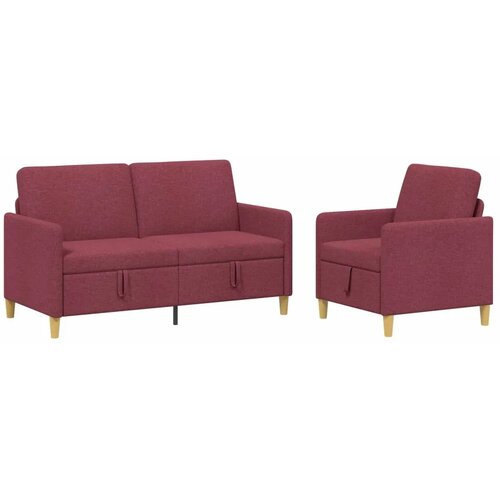  Set sofe s pohranom 2 kom. Vinska crvena Poliester - boja crnog vina 1 sjedalo +2 sjedala (140 cm) Cijene