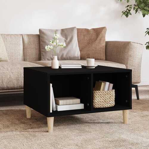 VidaXL Klubska mizica črna 60x50x36,5 cm inženirski les Slike