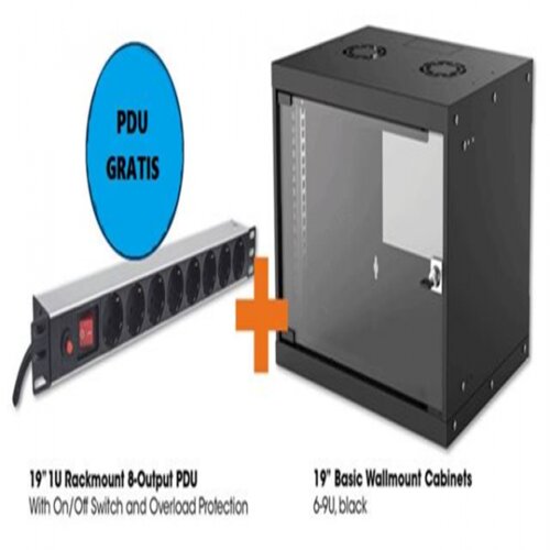 Intellinet zidni ormar 9U560mm + pdu sa 8 ulaza, crni Cene