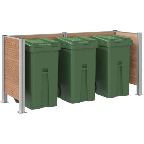  Ograda za kante za smeće Smeđa 237 x 85 x 115 cm Aluminij i WPC Slike