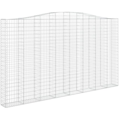 VidaXL Gabionska ko&amp;scaron;ara s lukom 400x30x220/240 cm pocinčano željezo Slike