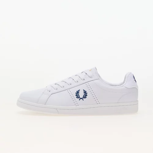 Fred Perry B721 Leather/ Towelling Wht/ Shade Cobalt