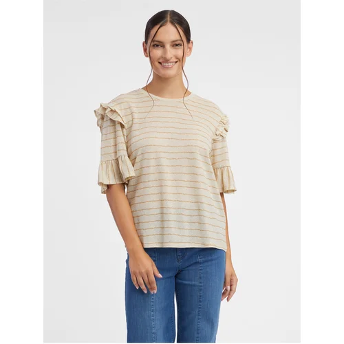 Orsay Beige Women's Striped T-Shirt - Women