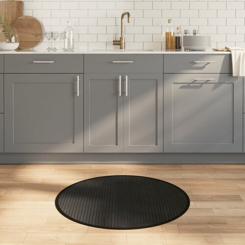  Okrugli tepih crni 80 cm bambus Slike
