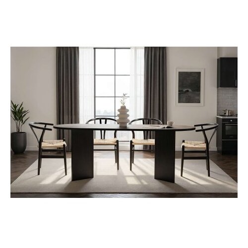 Hanah home trpezarijski sto sabella wood black Slike