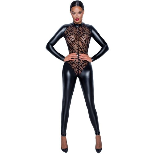 Noir Handmade Jumpsuit Power Wet Look &amp;amp; Tiger Design 2730570 S Slike