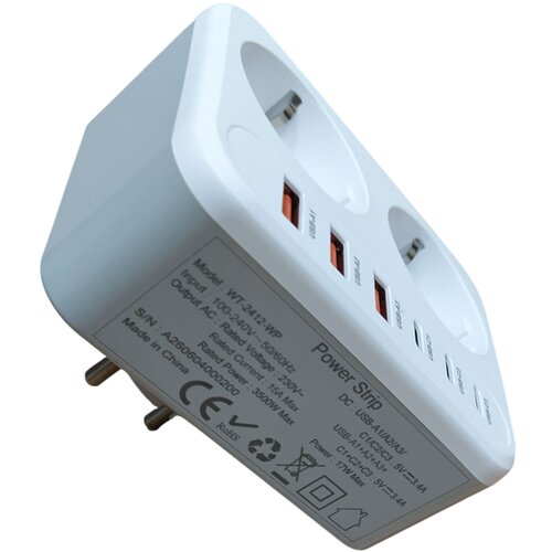  Vtičnica &scaron;uko razdelilnik 2 x Schuko, 3 x C + 3 x A USB Cene