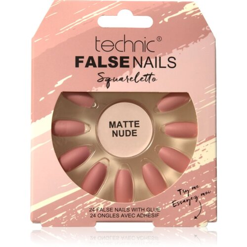 Technic_Cosmetics False Nails Sqarletto Umjetni nokti Matte Nude 24 kom Cene
